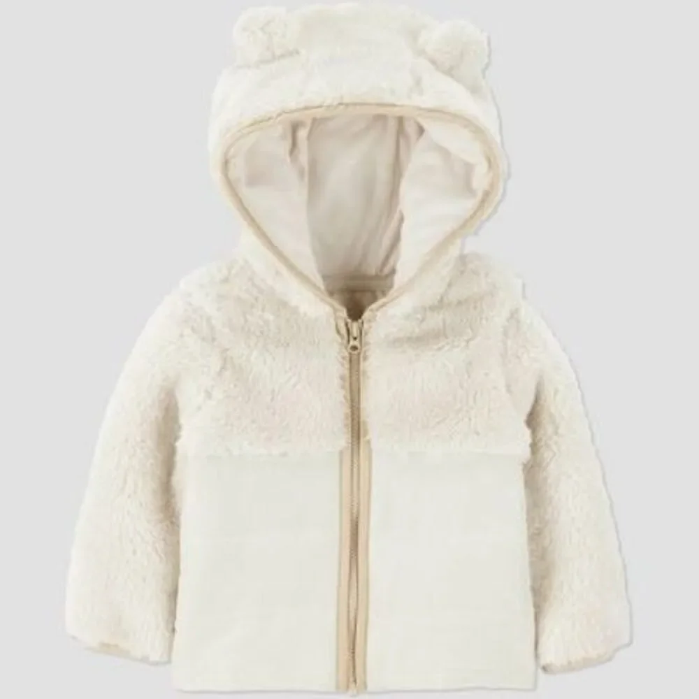 Carter's Baby boys Puffer Jacket, Newborn Cream